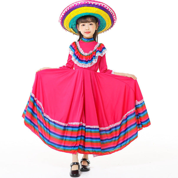 Girls' Tracht dress with colorful hem Mune Fashion
