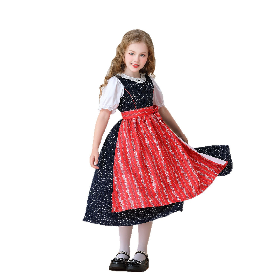 Ladies nan traditional dirndl dress for girls with detachable apron Mune Fashion