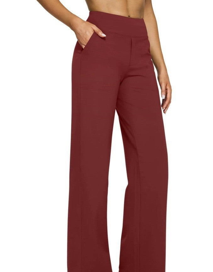 Women wide-cut Palazzo pants with high-cut comfort waistband and side pockets Mune Fashion