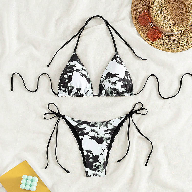 Women's Triangle Bikini with adjustable ties and sophisticated ruffle design Mune Fashion