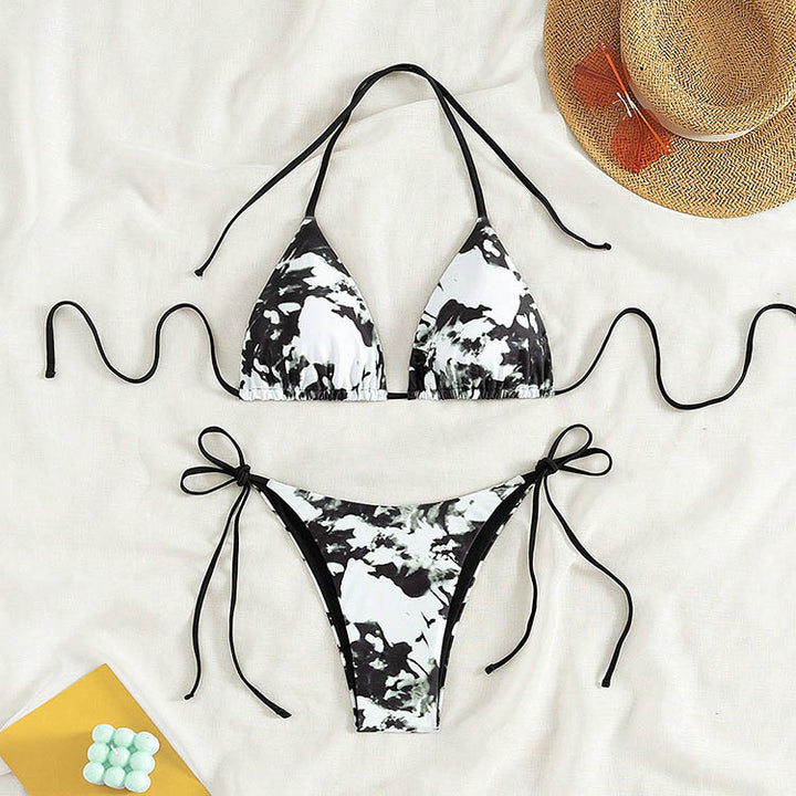 Women's Triangle Bikini with adjustable ties and sophisticated ruffle design Mune Fashion