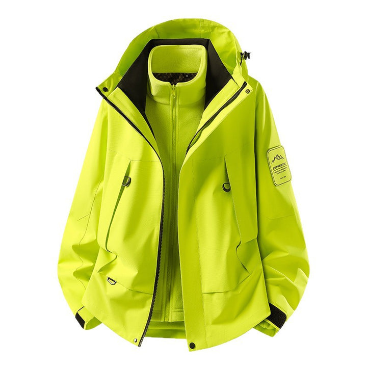 Unisex waterproof two-layer softshell rain jacket with removable fleece lining and hood Mune Fashion