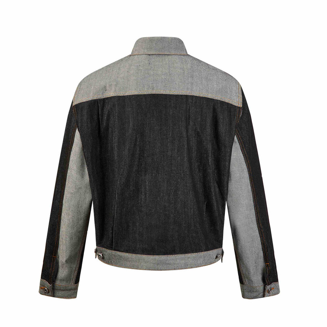 Men's Boxy Denim Jacket with Contrasting Inserts and Utility Pockets Mune Fashion