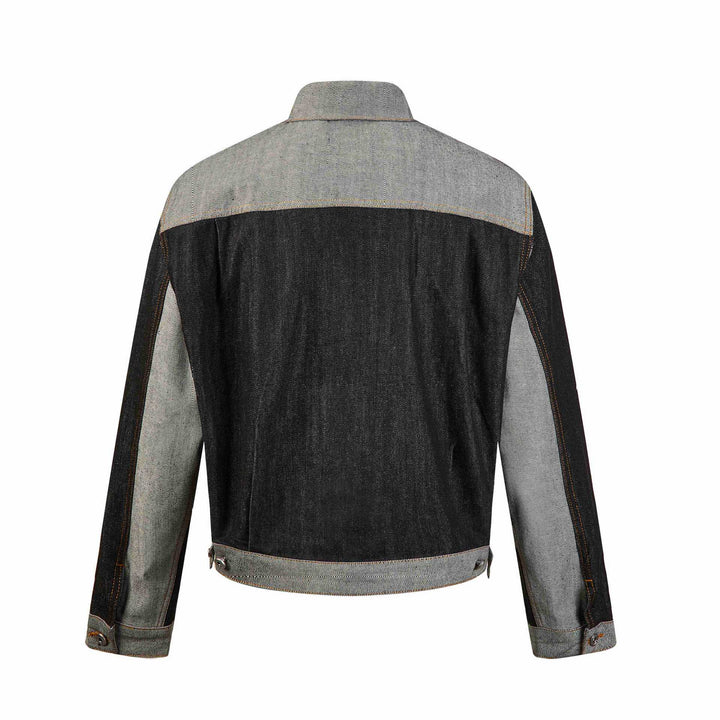 Men's Boxy Denim Jacket with Contrasting Inserts and Utility Pockets Mune Fashion