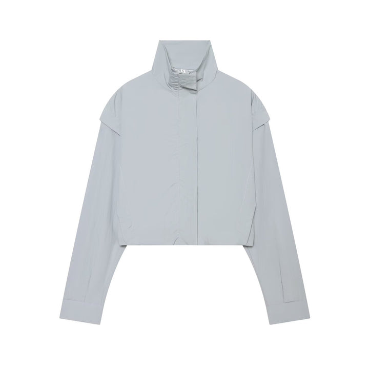 Women's short functional windbreaker with high standing collar and concealed zipper Mune Fashion