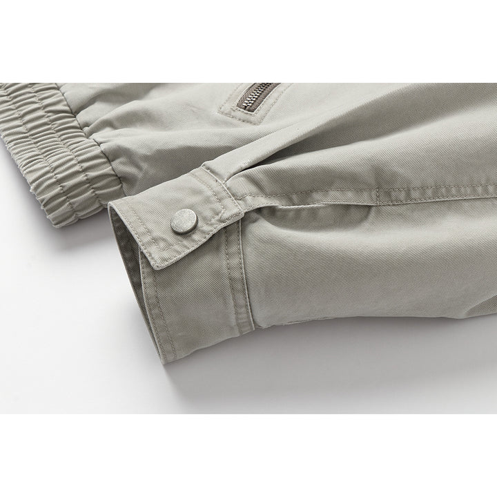 Men's short jacket in boxy cut made of canvas with diagonal zip pockets and elastic hem Mune Fashion