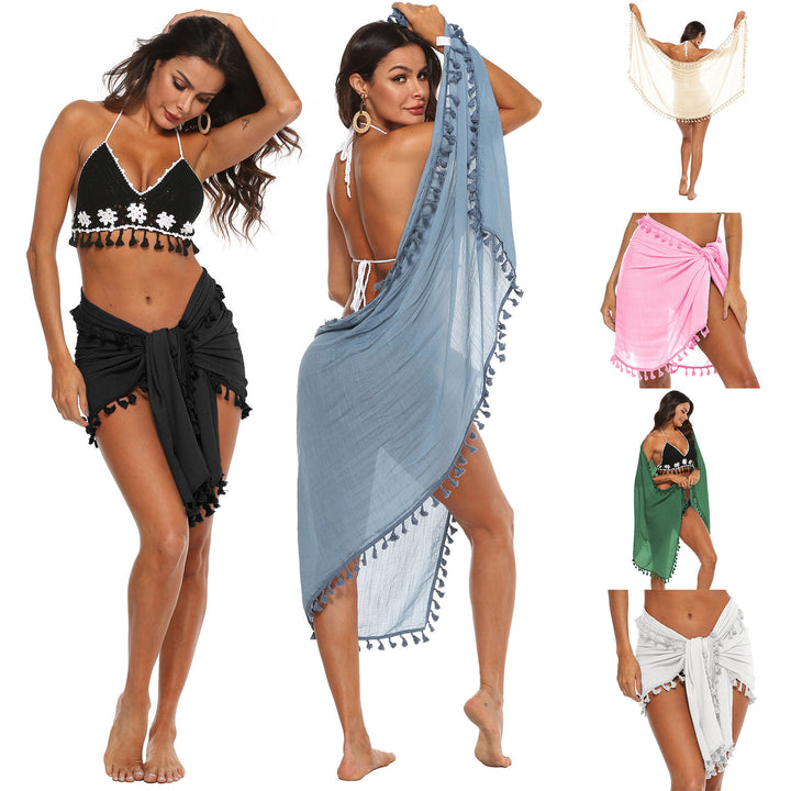 Women's airy beach sarong with playful tassels Mune Fashion