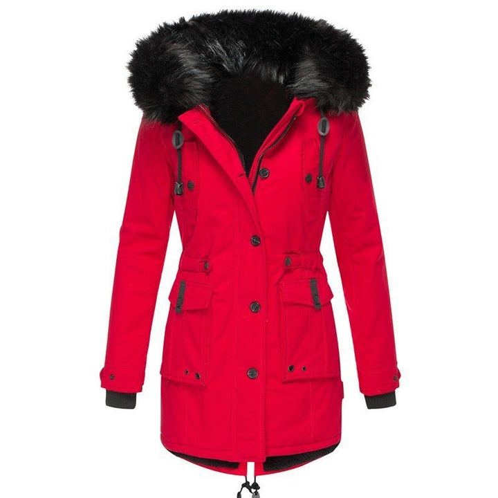 Women's padded parka with removable faux fur hood, tailored silhouette and utility pockets Mune Fashion