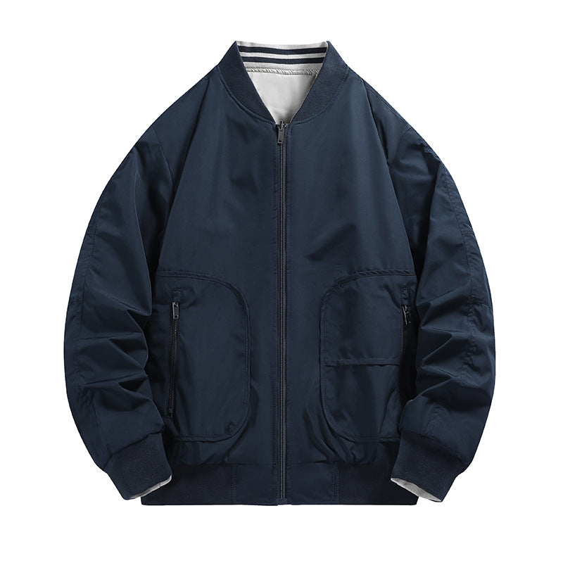 Men's lightweight water-repellent bomber jacket with ribbed collar and multiple pockets Mune Fashion