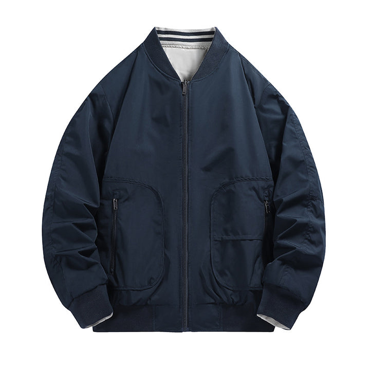 Men's lightweight water-repellent bomber jacket with ribbed collar and multiple pockets Mune Fashion