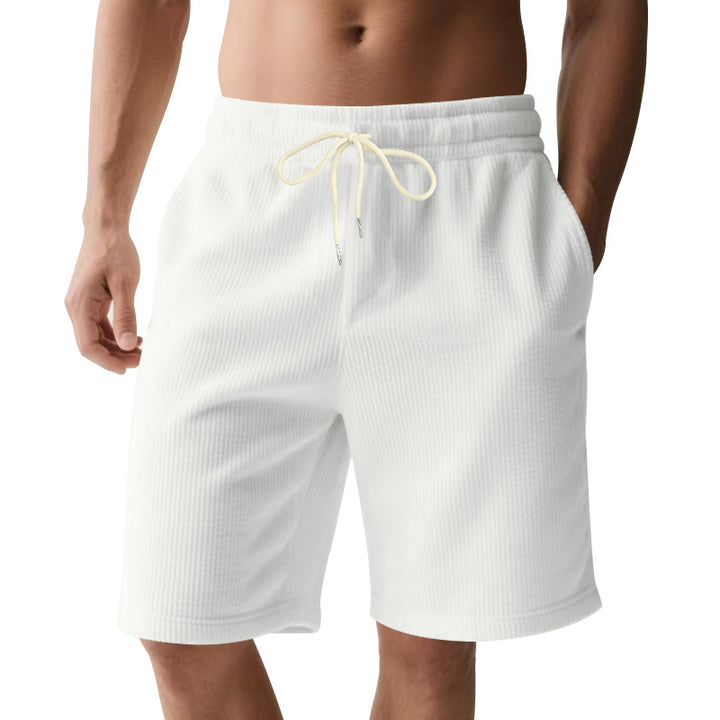 Men's knee-length Bermuda shorts with elastic waistband, drawstring, and side pockets Mune Fashion