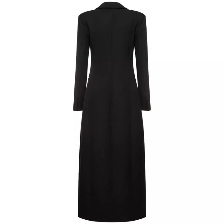 Women's Tailored Longline Coat with Notched Lapel and Single-Breasted Cut Mune Fashion