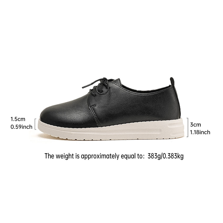 Women's lace-up sneakers made of synthetic leather with a cushioned comfort footbed and light profile sole Mune Fashion