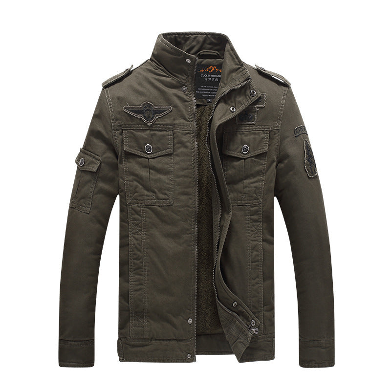 Men's field blazer in aviator look with teddy fleece lining and shoulder epaulettes Mune Fashion