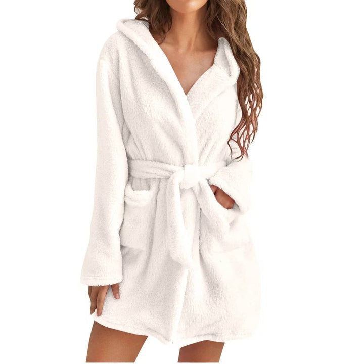 Women's Snuggly Fleece Bathrobe with Hood Mune