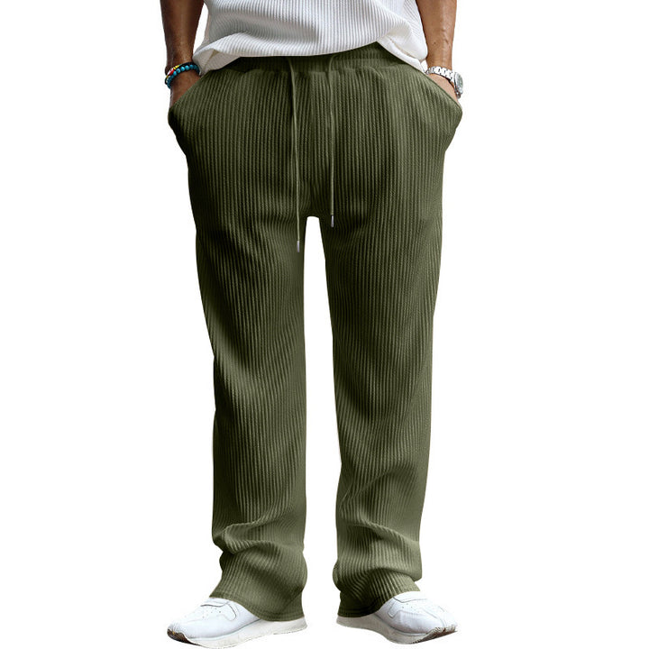 Men's loosely cut pleated trousers with drawstring and wide leg Mune Fashion