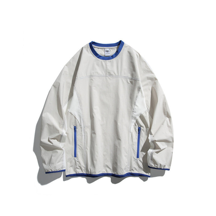 Unisex Lightweight technical oversized sweater with round neckline, zippered pockets, and contrasting finishes Mune Fashion