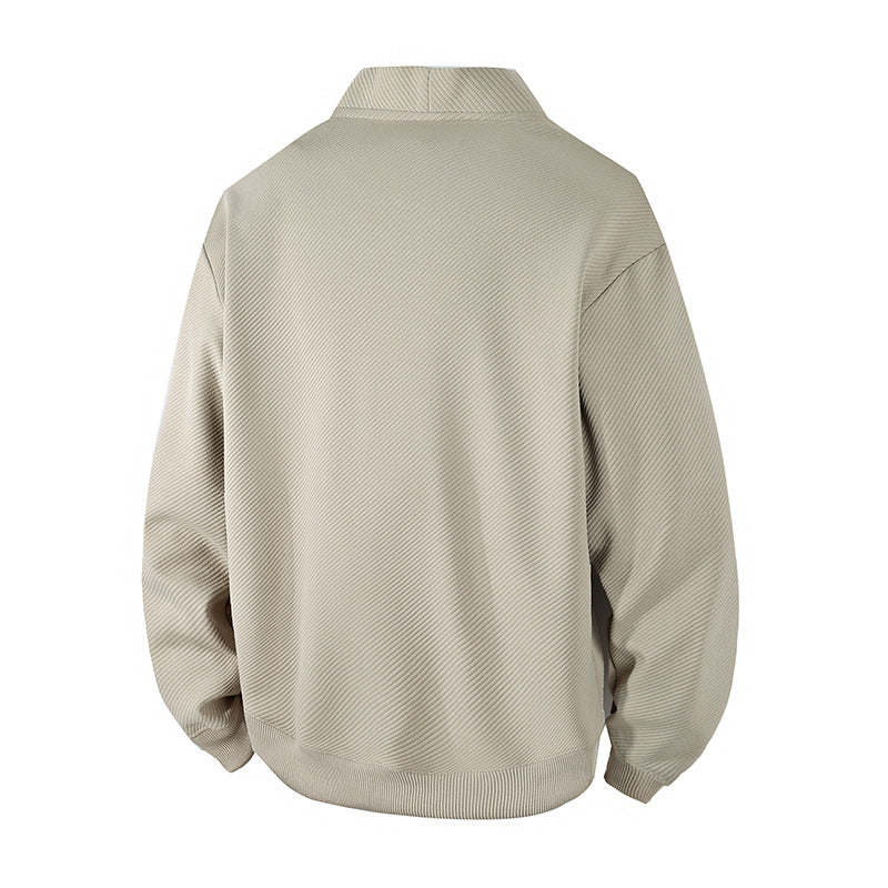 Men's structured knit cardigan jacket with continuous button placket and patch pockets Mune Fashion