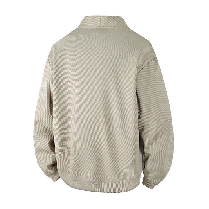 Men's structured knit cardigan jacket with continuous button placket and patch pockets Mune Fashion