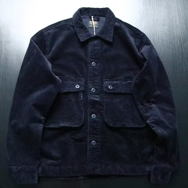 Men's Robust Cord Overshirt in Worker Look with Applied Flap Pockets Mune Fashion