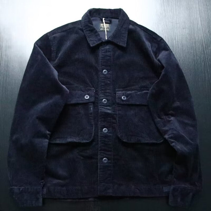 Men's Robust Cord Overshirt in Worker Look with Applied Flap Pockets Mune Fashion