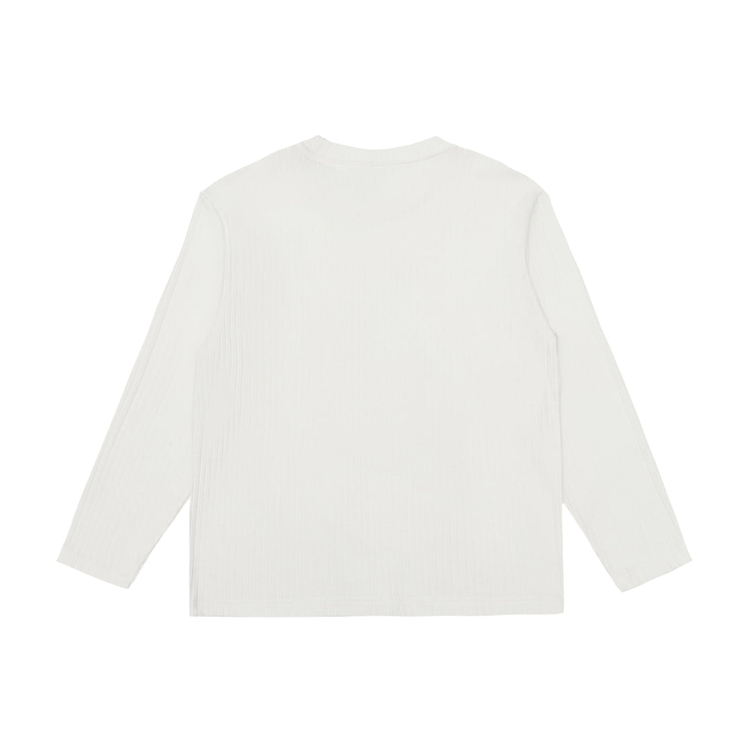 Unisex fine ribbed long sleeve shirt with round neckline and slightly oversized silhouette Mune Fashion