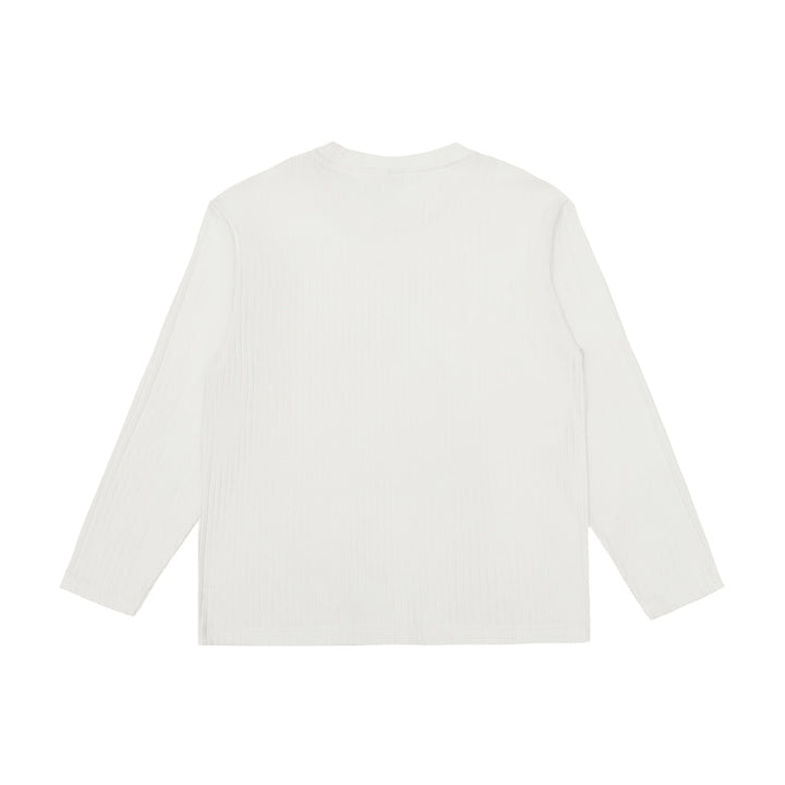 Unisex fine ribbed long sleeve shirt with round neckline and slightly oversized silhouette Mune Fashion
