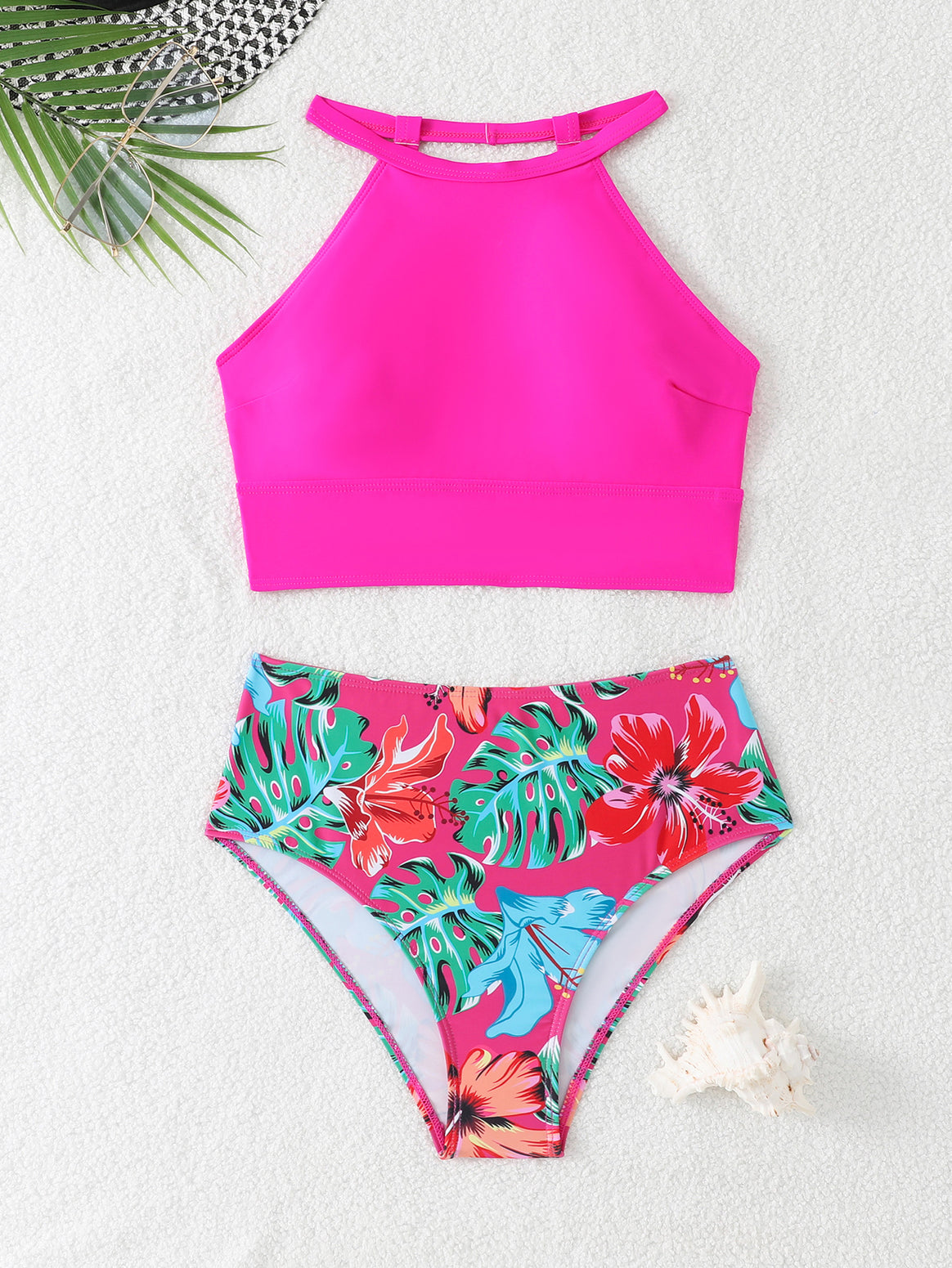 Ladies Bikini Set with High Waist and Sporty Top Mune Fashion