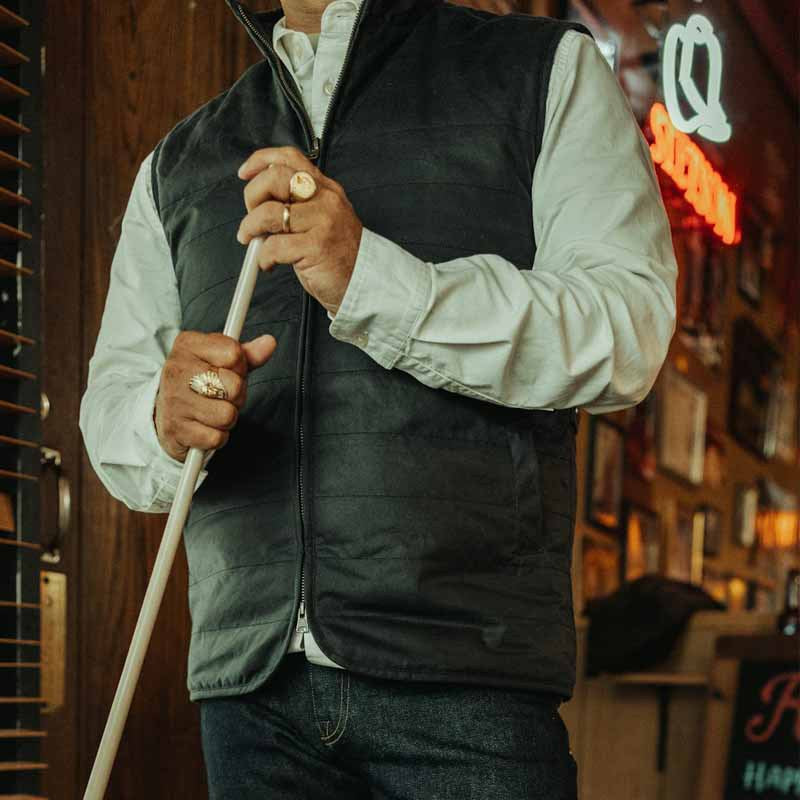 Men's Padded Quilted Vest with Stand-Up Collar and Two-Way Zipper Mune Fashion