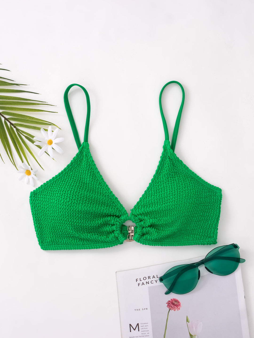 Women's triangle bikini with textured design and side ring Mune Fashion