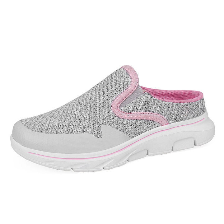Women's open heel slipper with seamless mesh fabric, padded comfort insole, and shock-absorbing lightweight sole Mune Fashion