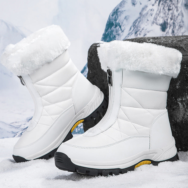 Women's Insulated Thermal Winter Boots with Zipper and Non-Slip Tread Sole Mune Fashion