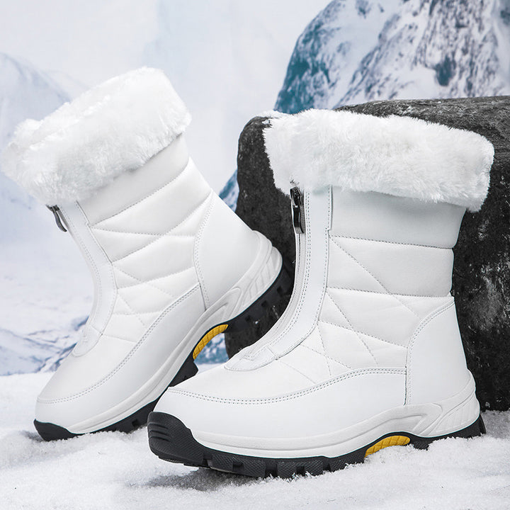 Women's Insulated Thermal Winter Boots with Zipper and Non-Slip Tread Sole Mune Fashion