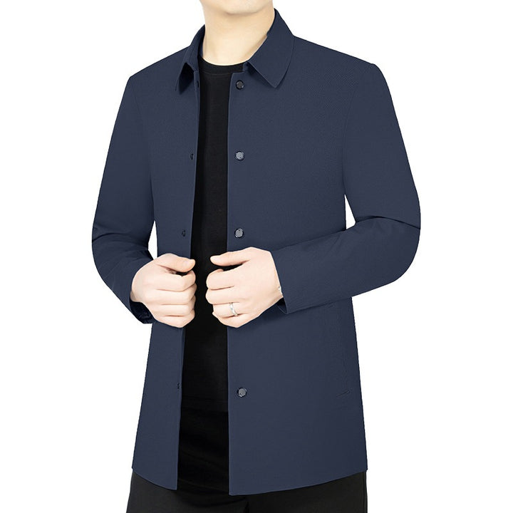 Men's lightweight unlined city coat in shirt jacket style with minimalist button placket Mune Fashion