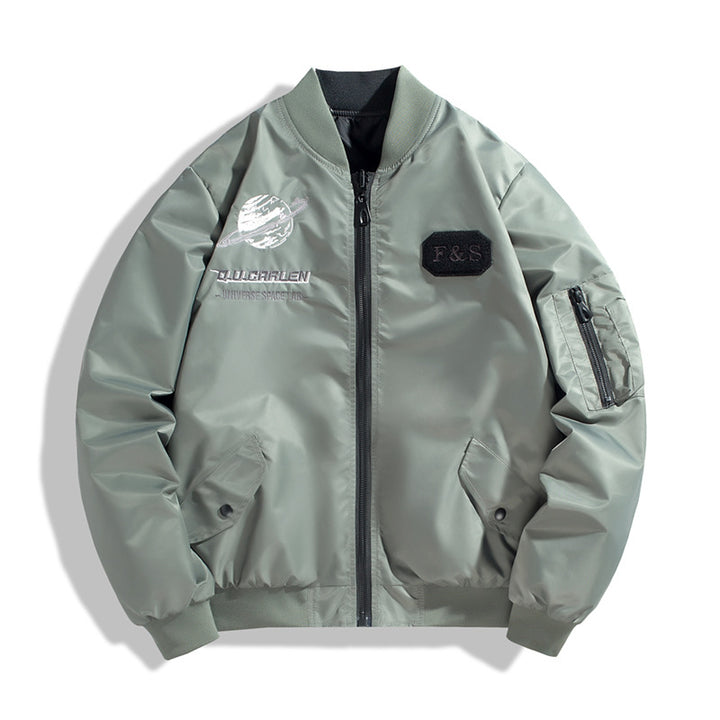 Men's sporty bomber jacket with stylish patches Mune Fashion