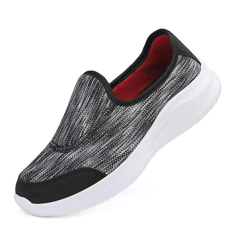 Women's elegant slip-on sneakers with elastic decorative straps, breathable knit construction and cushioned comfort sole Mune Fashion