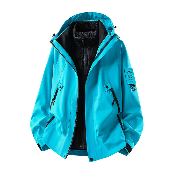 Men's Two-in-One Weather Protection Jacket with Removable Padded Vest and Adjustable Hood Mune Fashion