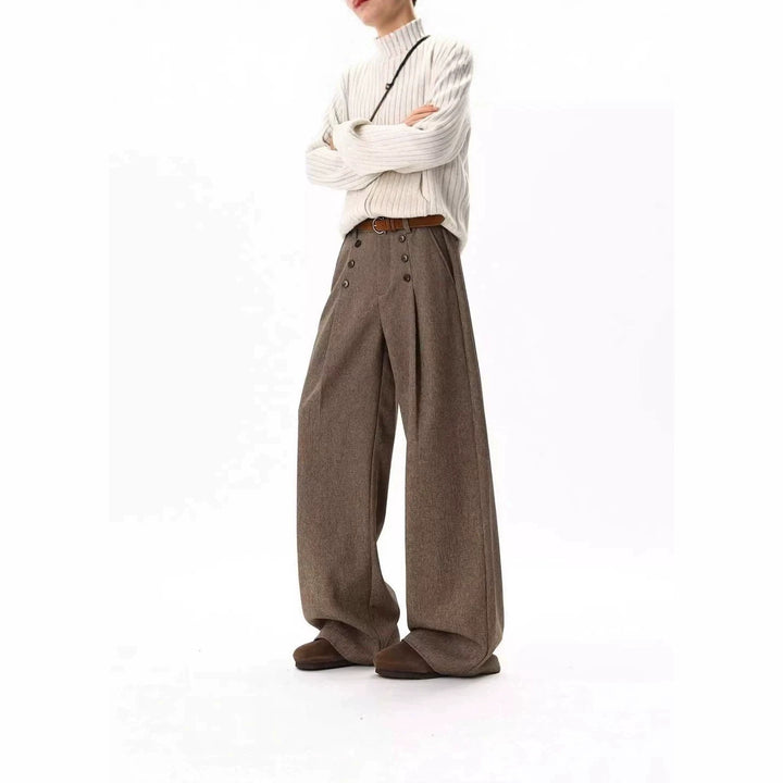 Women Wide-Cut High-Waisted Pants Mune Fashion