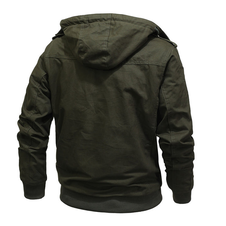 Men's Windproof Canvas Jacket with Teddy Lining and Hood Mune Fashion