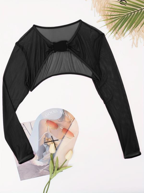 Women Long Sleeve Crop Top Poncho Mune Fashion
