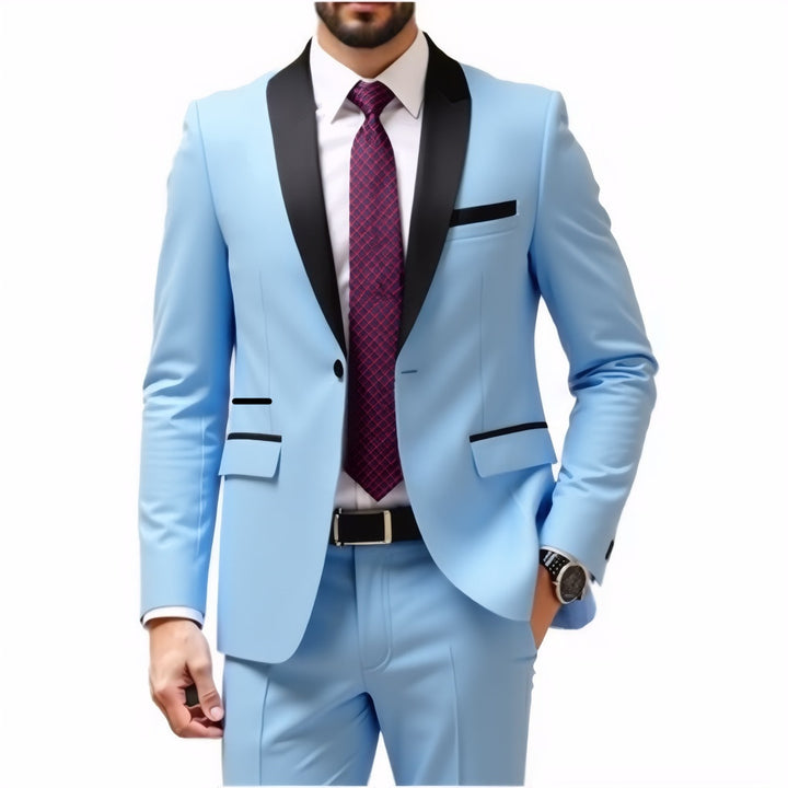 Men's Slim Fit Tuxedo with Shawl Collar and One-Button Jacket Mune Fashion