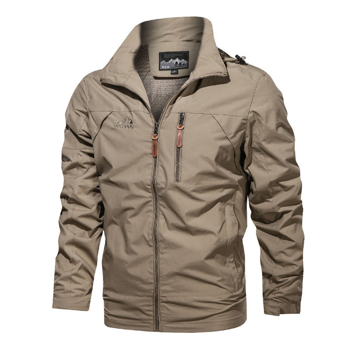 Men's Lightweight Leisure Jacket with High Collar Mune Fashion