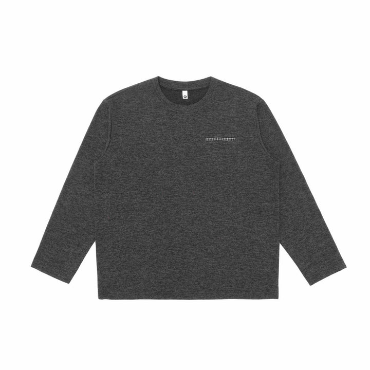 Unisex Oversize-Longsleeve shirt with round neck and decorative chest piped Mune Fashion