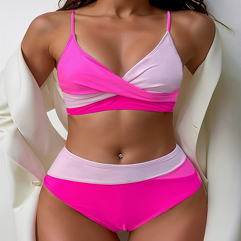 Women's High-Waisted Bikini Set with Elegant Wrap Design Mune Fashion