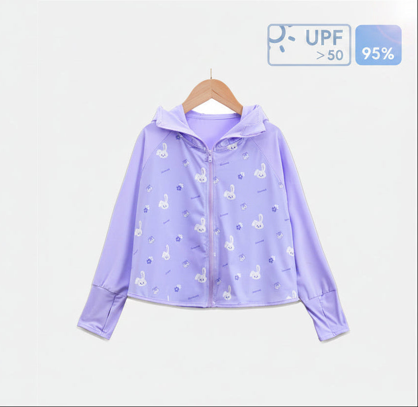 Girls transition jacket with hood and cute animal motif Mune Fashion