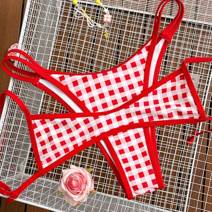 Ladies Checked Bikini Top Mune Fashion