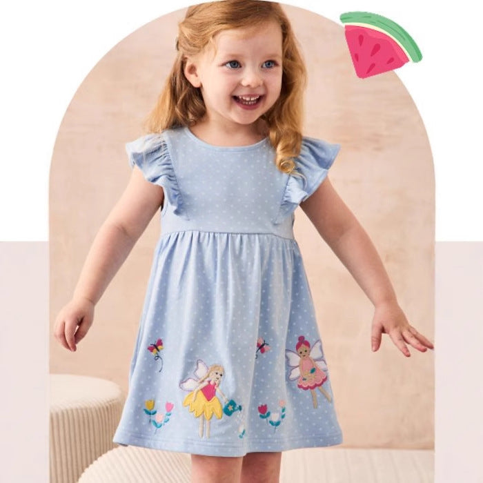 Girl's dress with cute fairy appliqués Mune Fashion