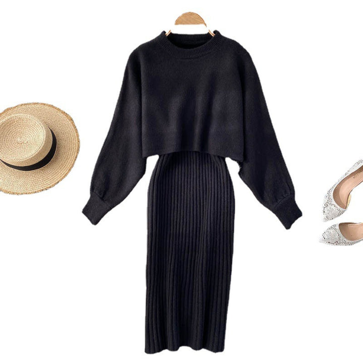 Women's Knitted Ensemble with Rib Details Mune Fashion