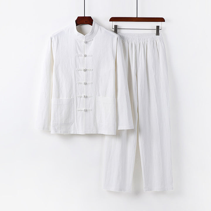Men's Two-Piece Linen-Cotton Loungewear Set Mune Fashion