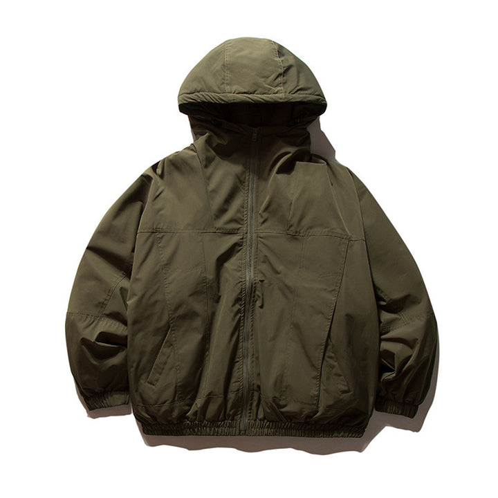 Men's lightweight wind and water-repellent hoodie jacket in boxy oversized cut with elastic cuffs Mune Fashion